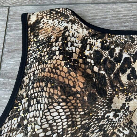 Prelude Tiger Print  Sequins Accent Jersey Sleeveless Dress - Picture 13 of 15